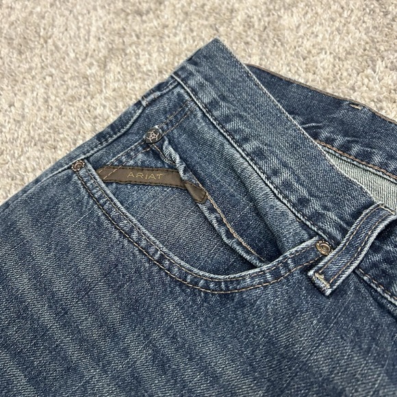 Ariat M5 Straight Jeans Mens 38X30 Blue Denim Legacy Cotton Western Cowboy - Picture 8 of 12